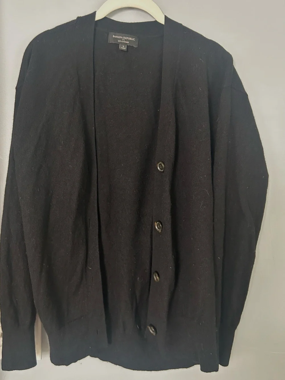 Banana Republic Men’s Black Button-Front Cardigan Sweater